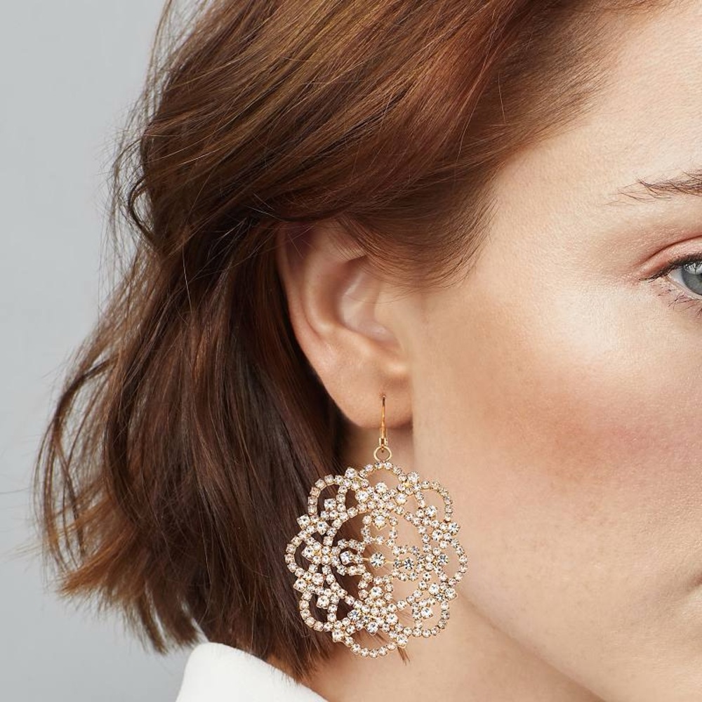NWT Simply Vera Vera Wang Gold Tone Lace Drop Earrings